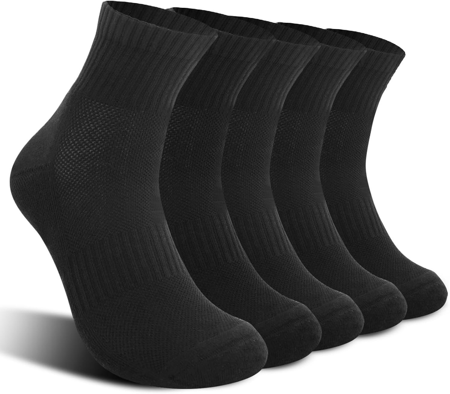 Kodal Copper Ankle Running Socks for Men Women Cushion Cotton Quarter Socks Odor Control for Smelly Sweaty Feet 5 Pairs