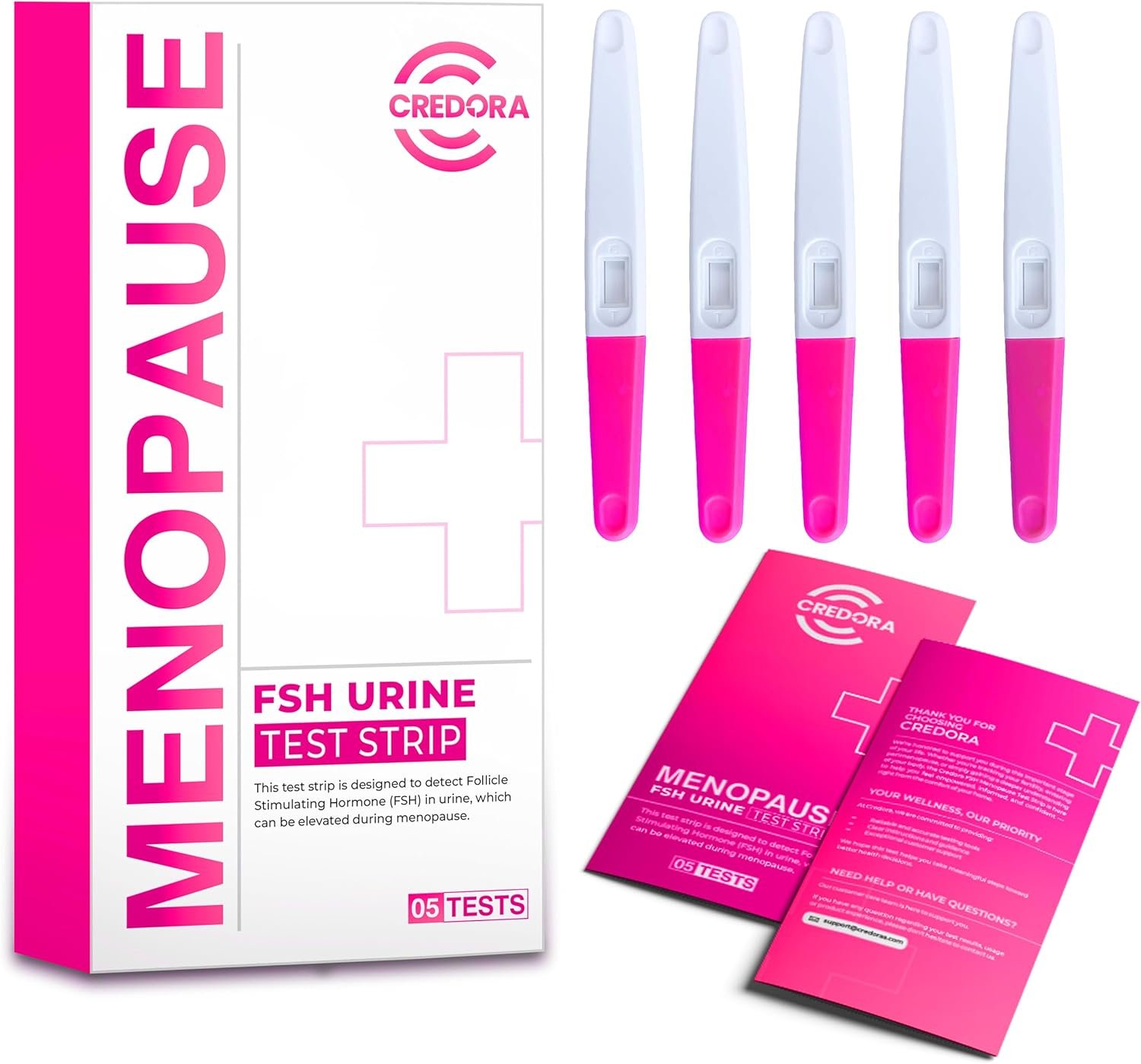Menopause Test Strips at Home (5 Pack) Results in 3 Minutes – FSH Menopause Stage Indicator | Perimenopause Test Strips Help You Determine Your Menopause Levels