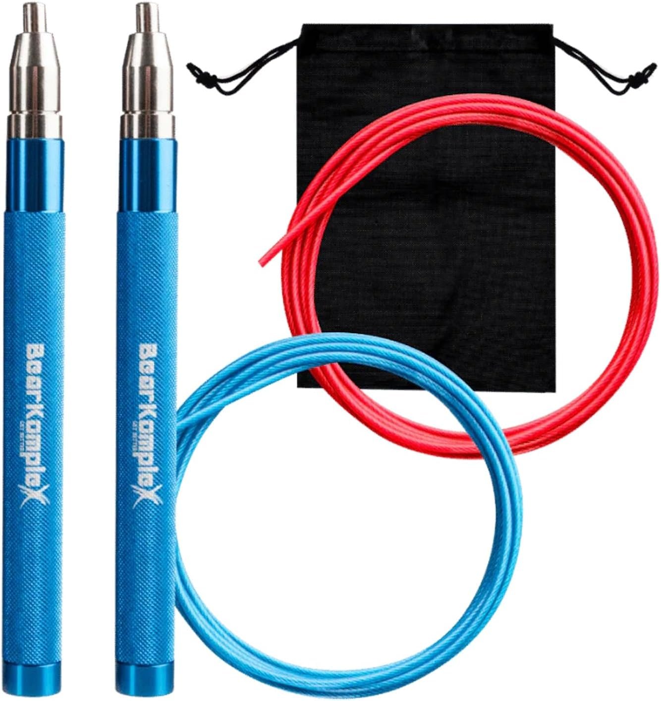 Bear KompleX Speed Jump Rope – Adjustable Tangle-Free Skipping Rope, Lightweight Handles, Smooth 360° Swivel Bearings, 2 Steel Cables, Free Carrying Case