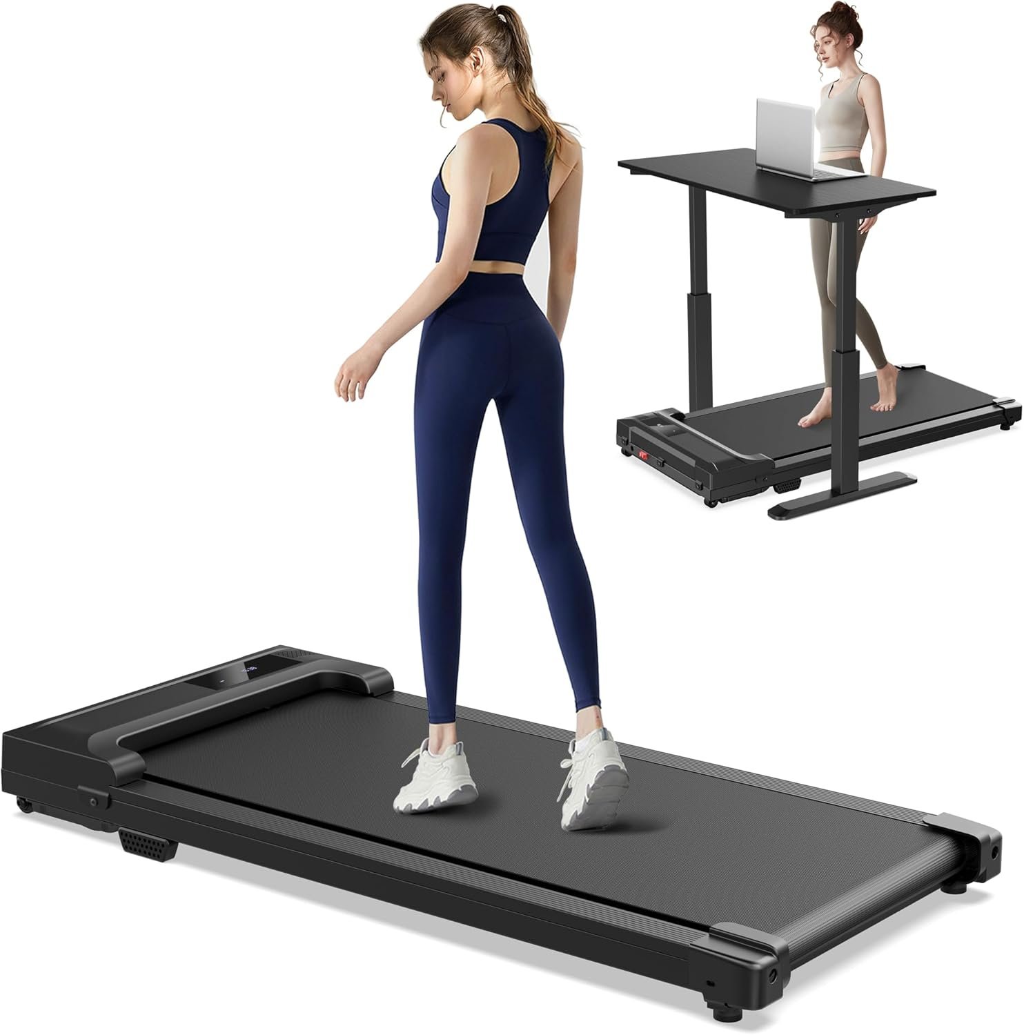 Walking Pad Treadmill for Home – Under Desk Treadmills Portable Mini Compact Walk Running Machine Pads Slim Lightweight Caminadora Eléctrica para Casa Office Small Spaces with Adjustable Speed Remote