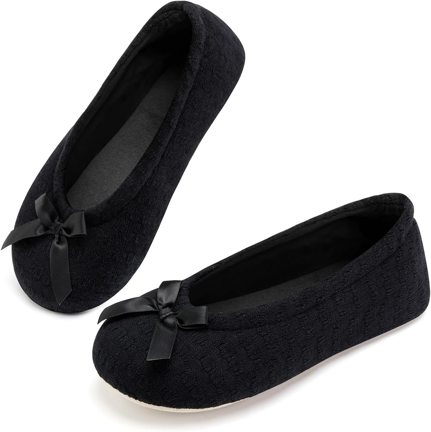ANLUKE Women’s Ballerina Slippers Fuzzy House Shoes Memory Foam with Non-Slip Sole