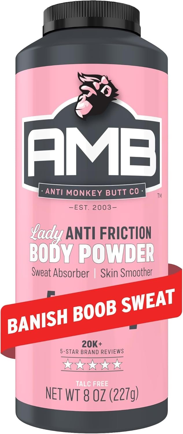 Anti Monkey Butt Body Powder for Women – Talc-Free Sweat & Chafing Relief with Calamine – Hypoallergenic Anti-Friction Formula for Thighs, Underarms, & More – 8 oz (Pack of 1)