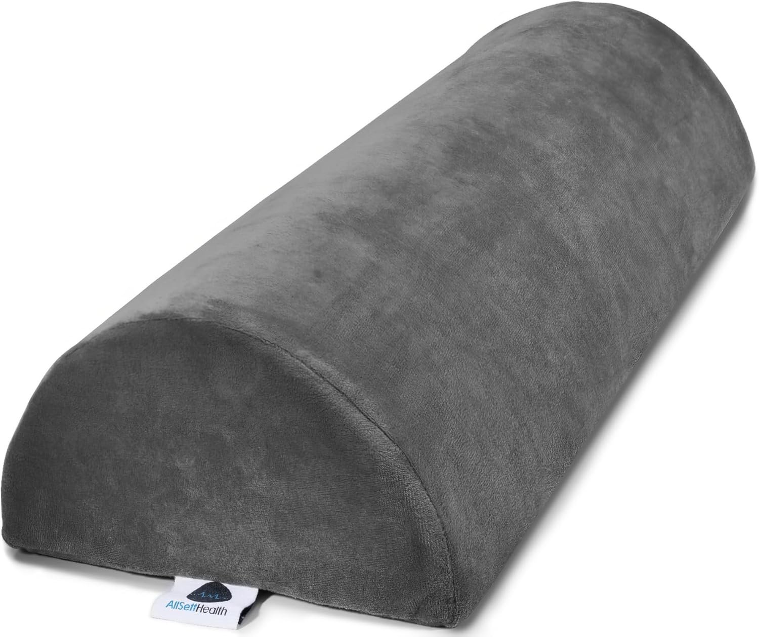 Knee Pillow for Back Sleeping | Large Half Moon Bolster Pillow for Legs, Under Knee Pillow for Sleeping on Back (20.5″ x 8″ x 4.5″) Leg Pillow for Ankle and Foot Comfort, Machine Washable Cover, Grey