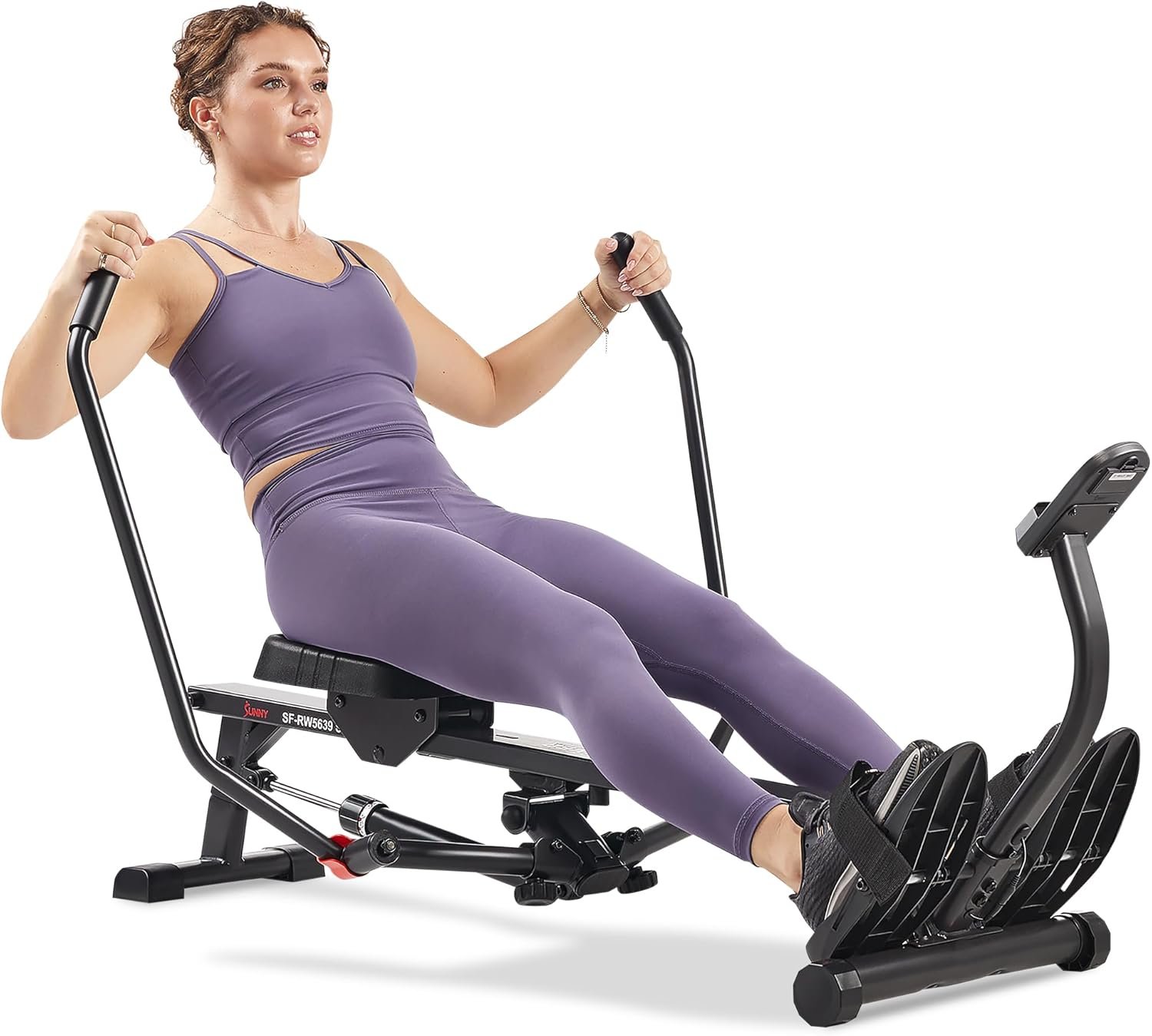 Sunny Health & Fitness Smart 360° Full-Motion Rowing Machine, Low-Impact Full-Body Workout Rower, Extended Motion Range & Space-Saving Design, Free SunnyFit App Connection