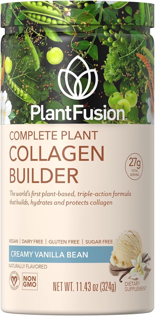 PlantFusion Vegan Collagen Powder – Plant Based Collagen Protein Powder for Muscle & Joints, Hair, Skin & Nails – Keto, Gluten Free, Soy Free, Non-Dairy, No Sugar, Non-GMO – Vanilla 11.43 oz