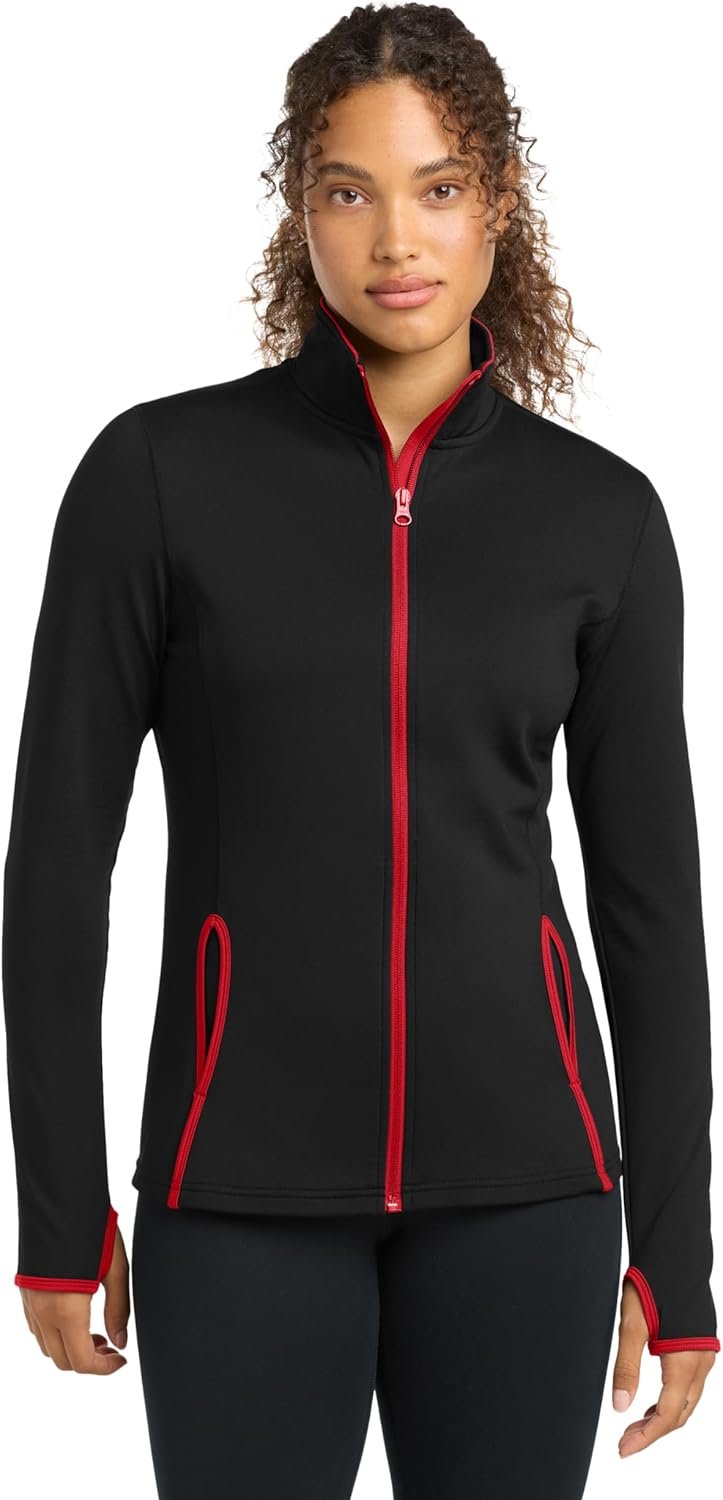 SPORT-TEK Women’s Sport-Wick Stretch Contrast Full Zip Jacket