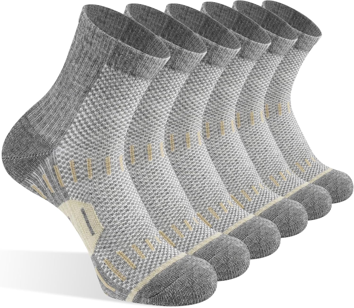Copper Ankle Compression Socks for Men and Women(6 pairs), Breathable Arch Support Short Running Socks
