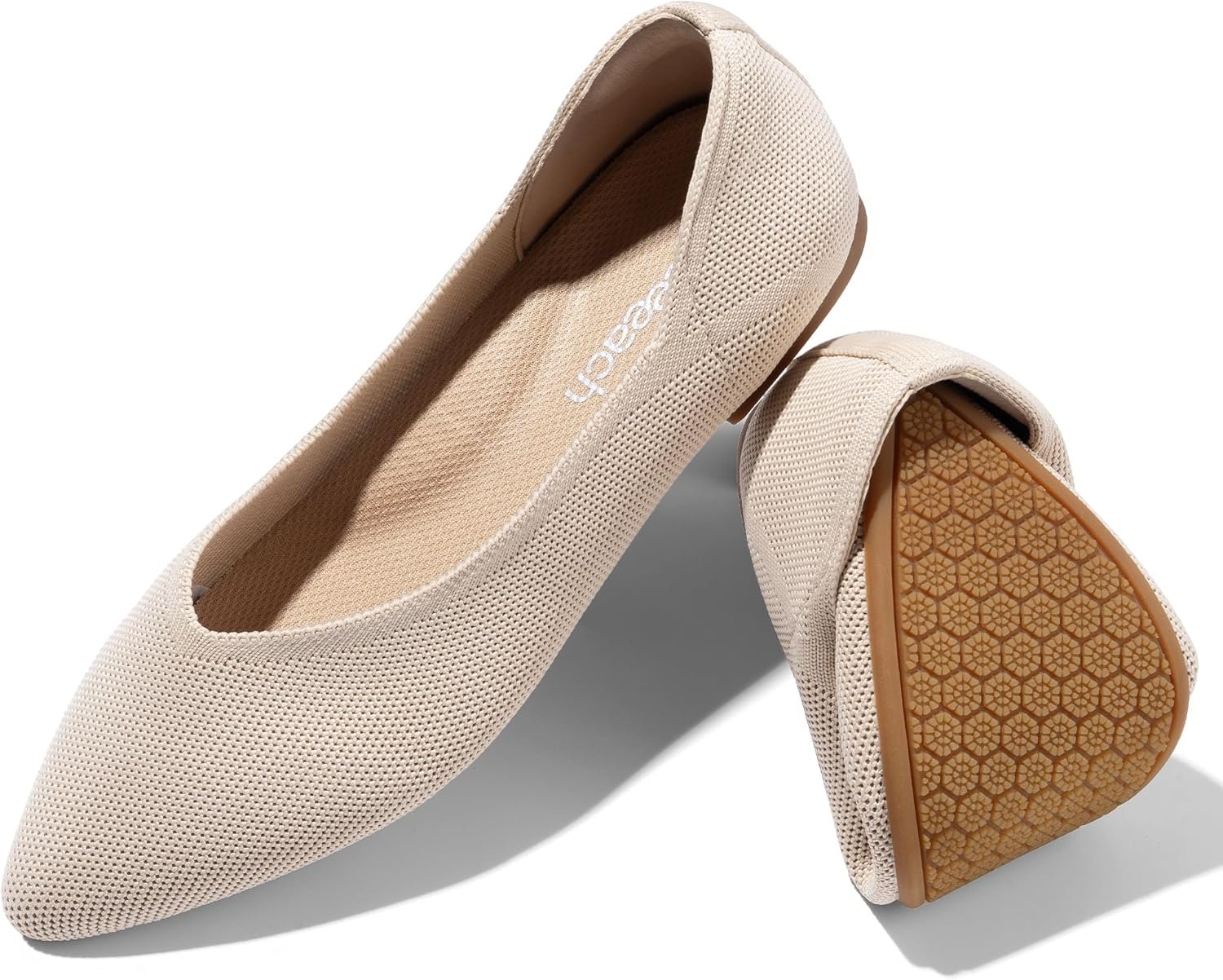 Women Flats Non Slip Work Shoes Pointed Toe Knit Softable Casual Business Flats Comfortable Dressy for Women
