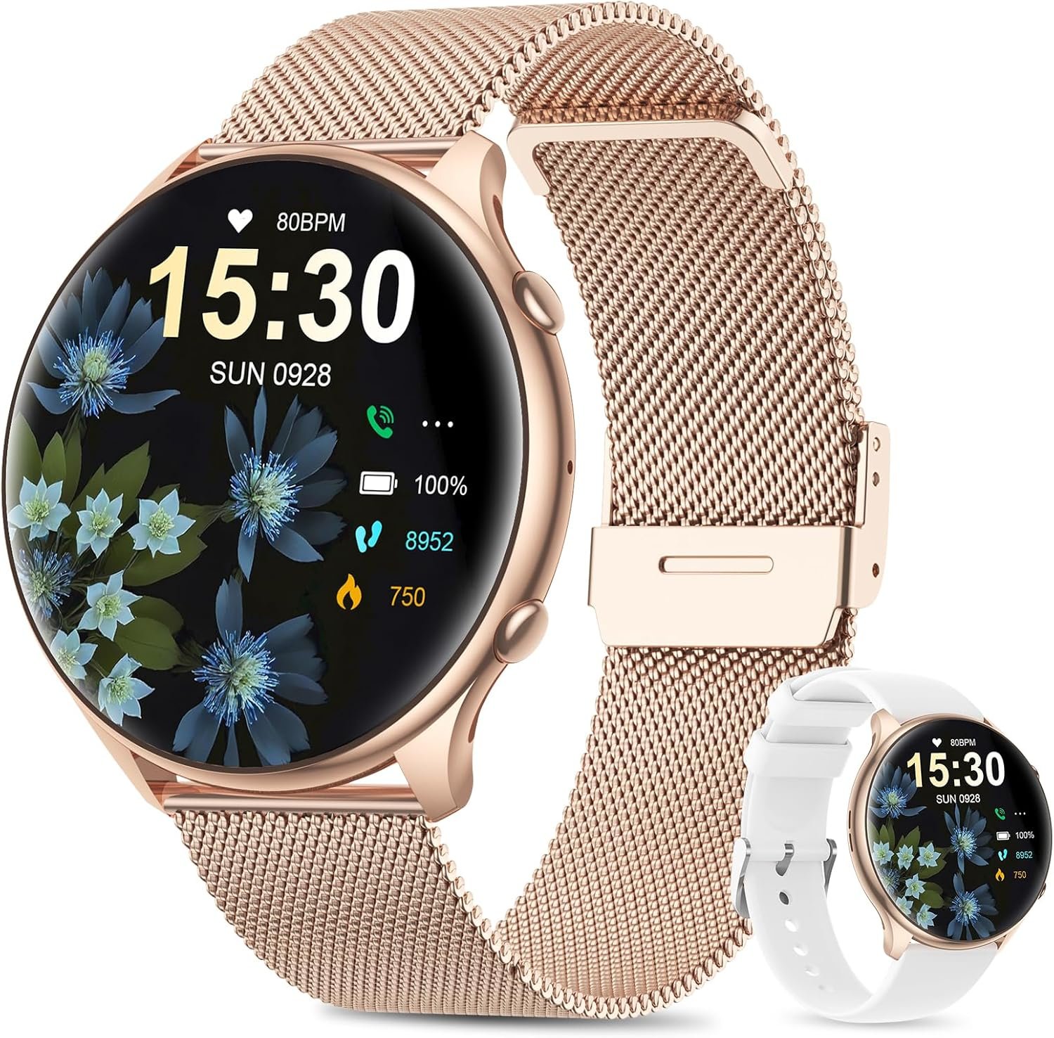 Smart Watches for Women with Menstrual Cycle Tracker, 1.39” HD Smart Watch, Heart Rate/Sleep Monitor, IP67 Waterproof, Women’s Watch Fitness Tracker Compatible with iOS Android