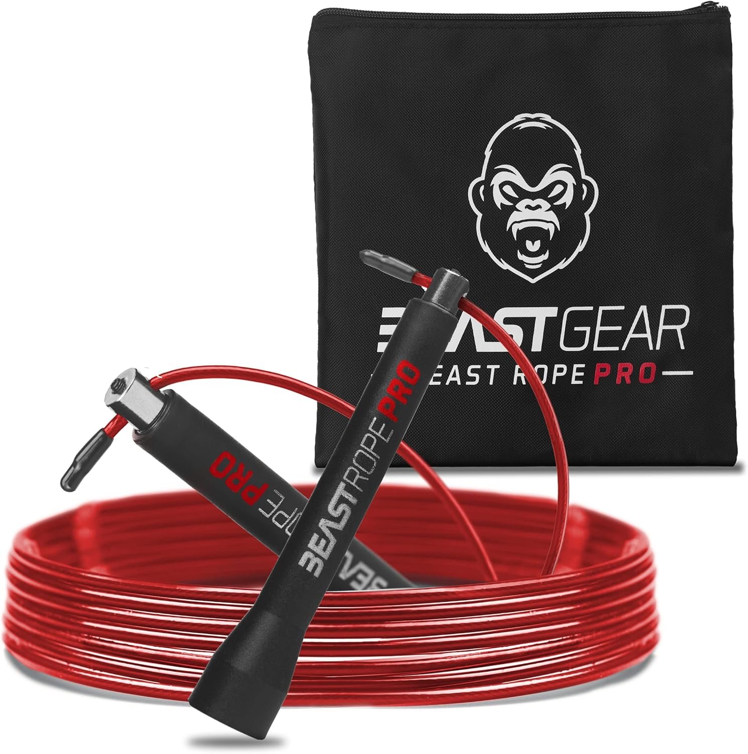 Beast Gear Pro Speed Jump Rope – Professional Fitness Jump Ropes for Women and Men – Skipping Rope for Exercise, Boxing, MMA, HIIT Workout, Strength Training, and Double Unders