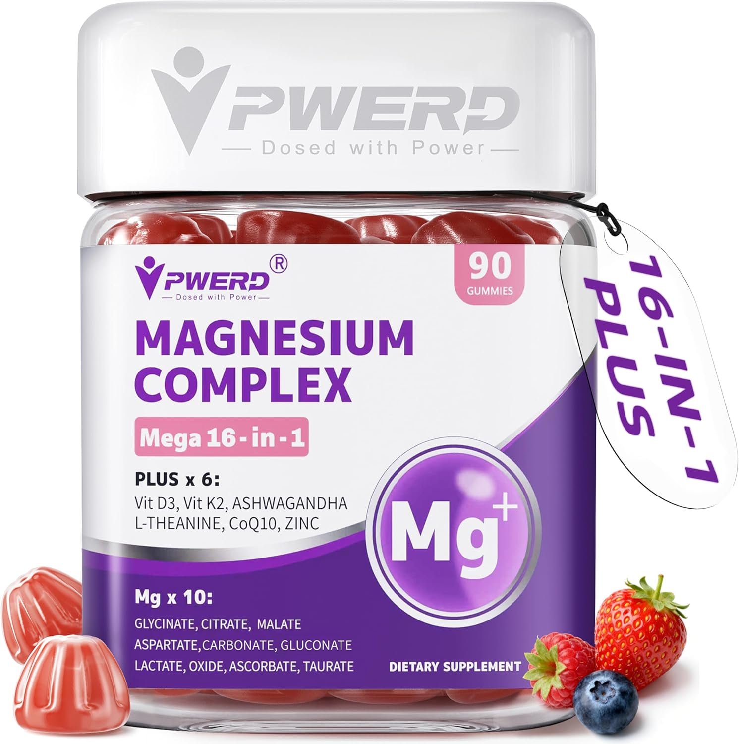 Magnesium Sleep | Magnesium Complex for Women & Adults | Gummies with Glycinate Citrate 16-in-1 Formula-Deep-Calm for Relaxation, Muscle, Bone, and Energy Support* No Added Sugar, 90 Gummies