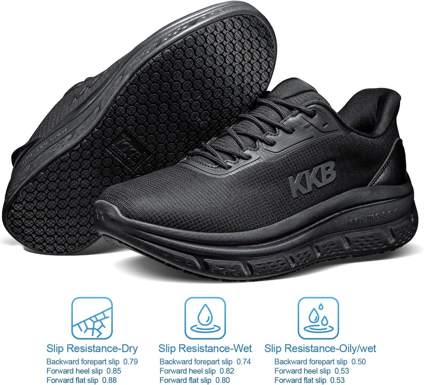 Non Slip Work Shoes Women Easy Slip Walking Shoes for Women Waterproof Sneakers for Restaurant Kitchen Nursing with Arch Fit Support Orthopedic