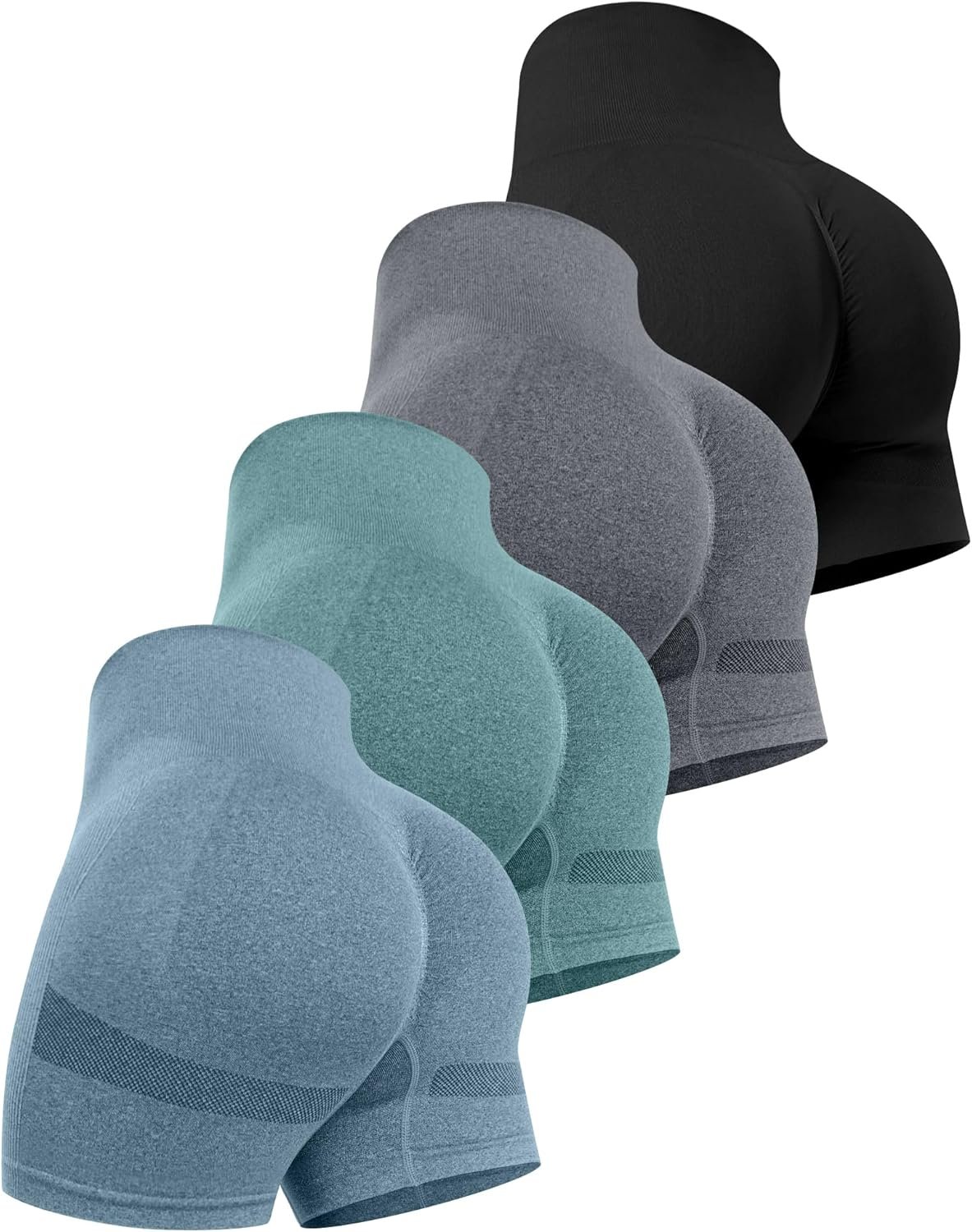 CHRLEISURE Workout Shorts Sets for Women, High Waisted Gym Butt Lifting Scrunch Butt Seamless Shorts