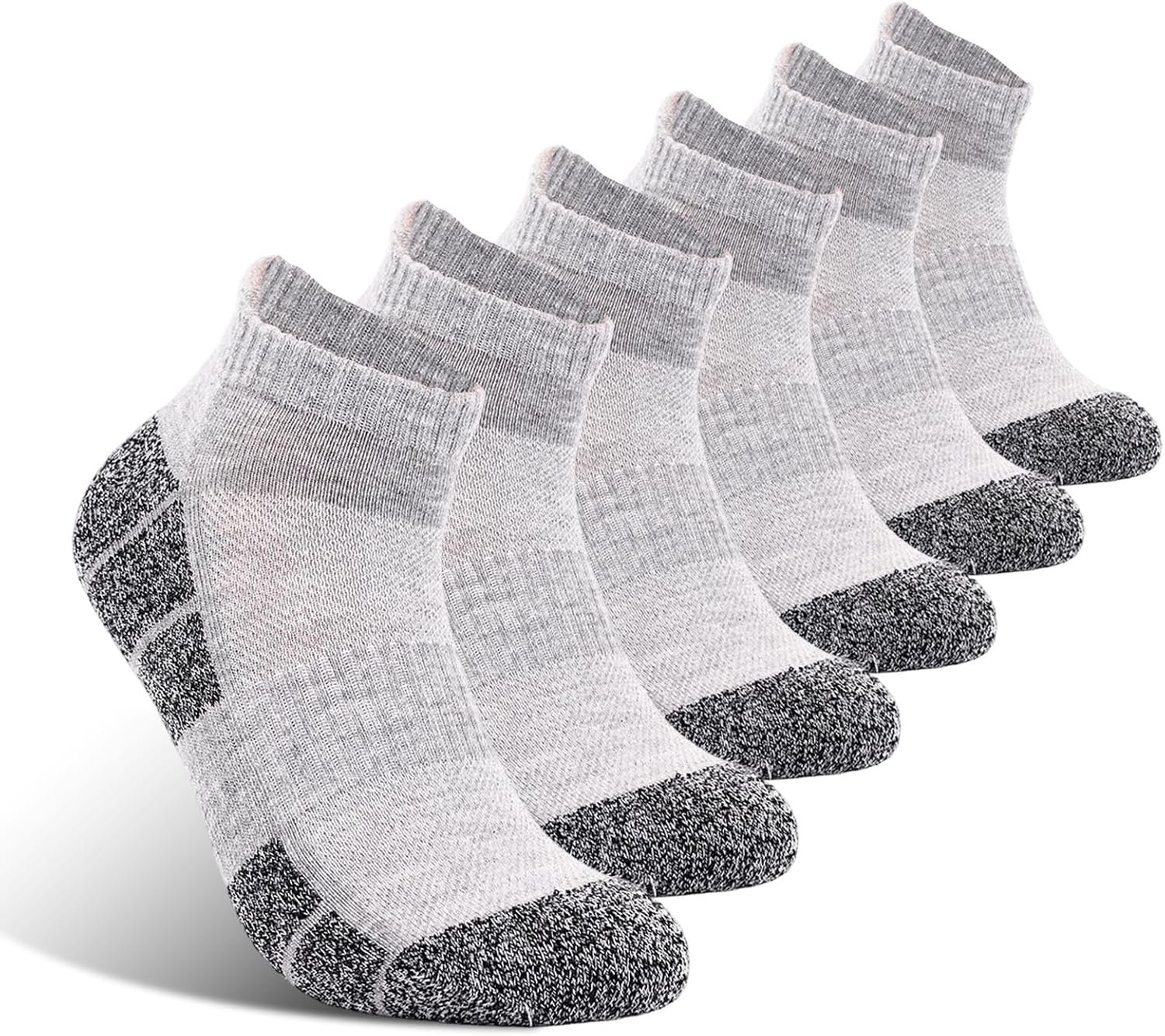 Kodal Copper Infused Compression Socks Men Women – Moisture Wicking Odor Free Cushioned Running Socks (6-Pairs)