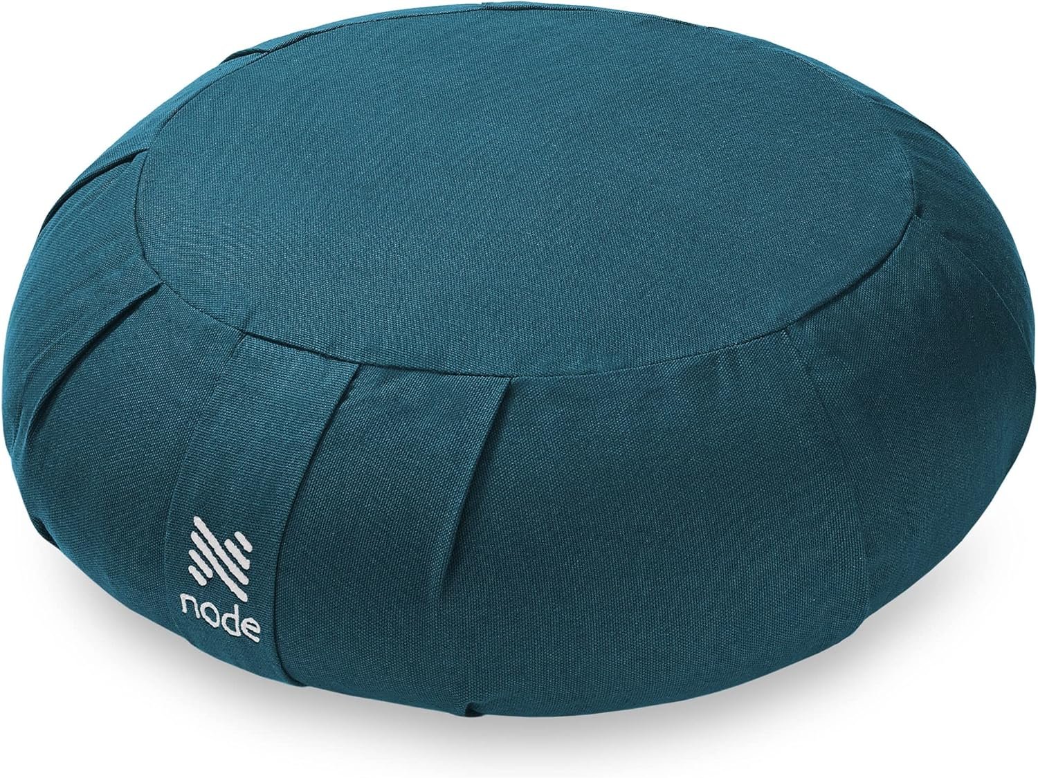 Zafu Meditation Cushion, 15″ Round Buckwheat Yoga Pillow with Organic Cotton Cover – Teal