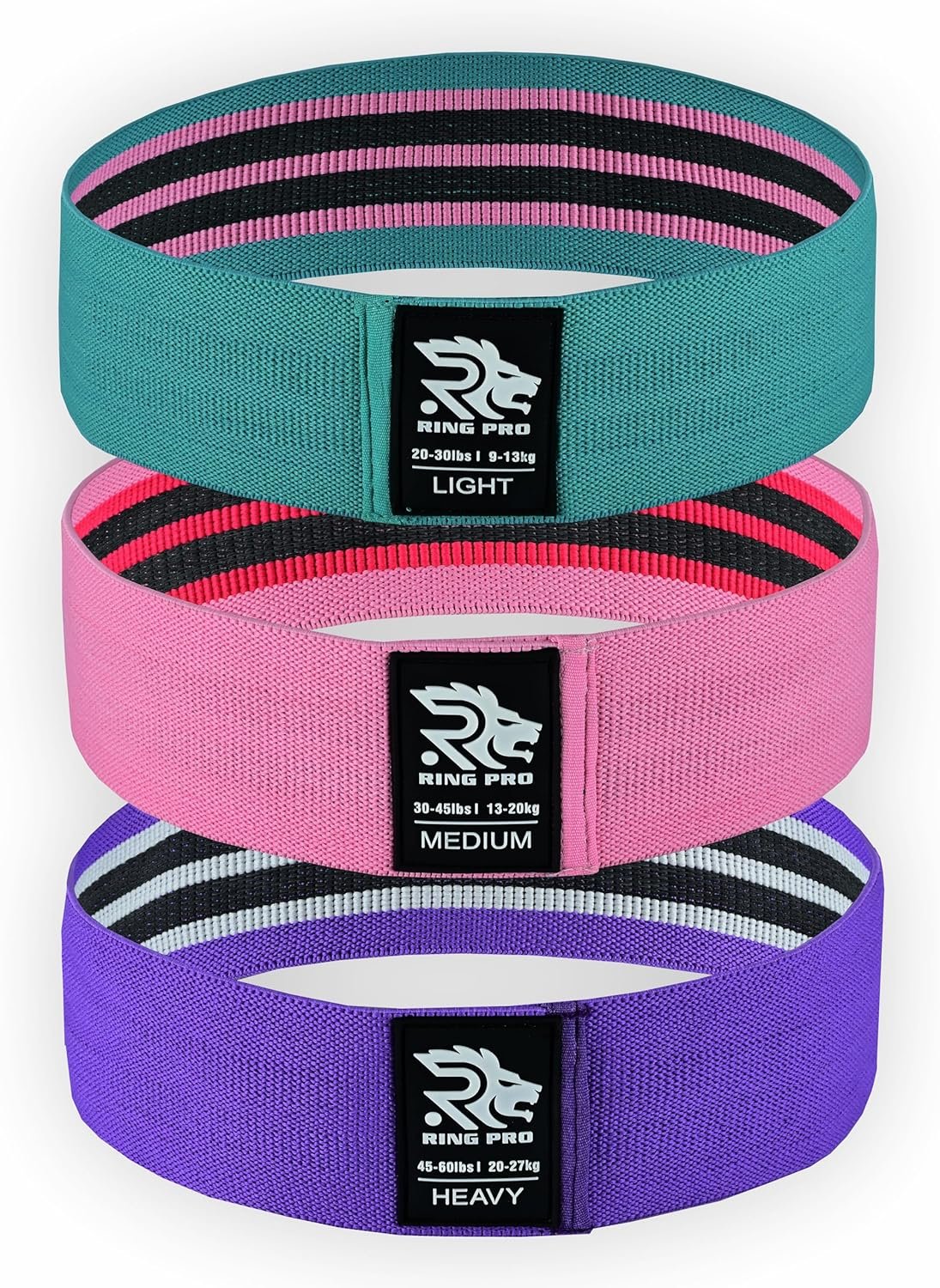 Resistance Bands 3-Pack – Non-Slip Exercise Bands for Legs, Glutes & Hips, Home Workout, Yoga, Pilates, Strength Training, Men & Women
