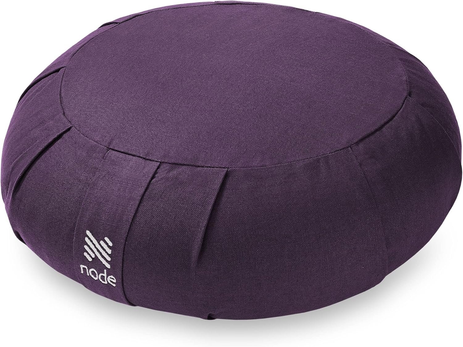 Zafu Meditation Cushion, 15″ Round Buckwheat Yoga Pillow with Organic Cotton Cover – Purple