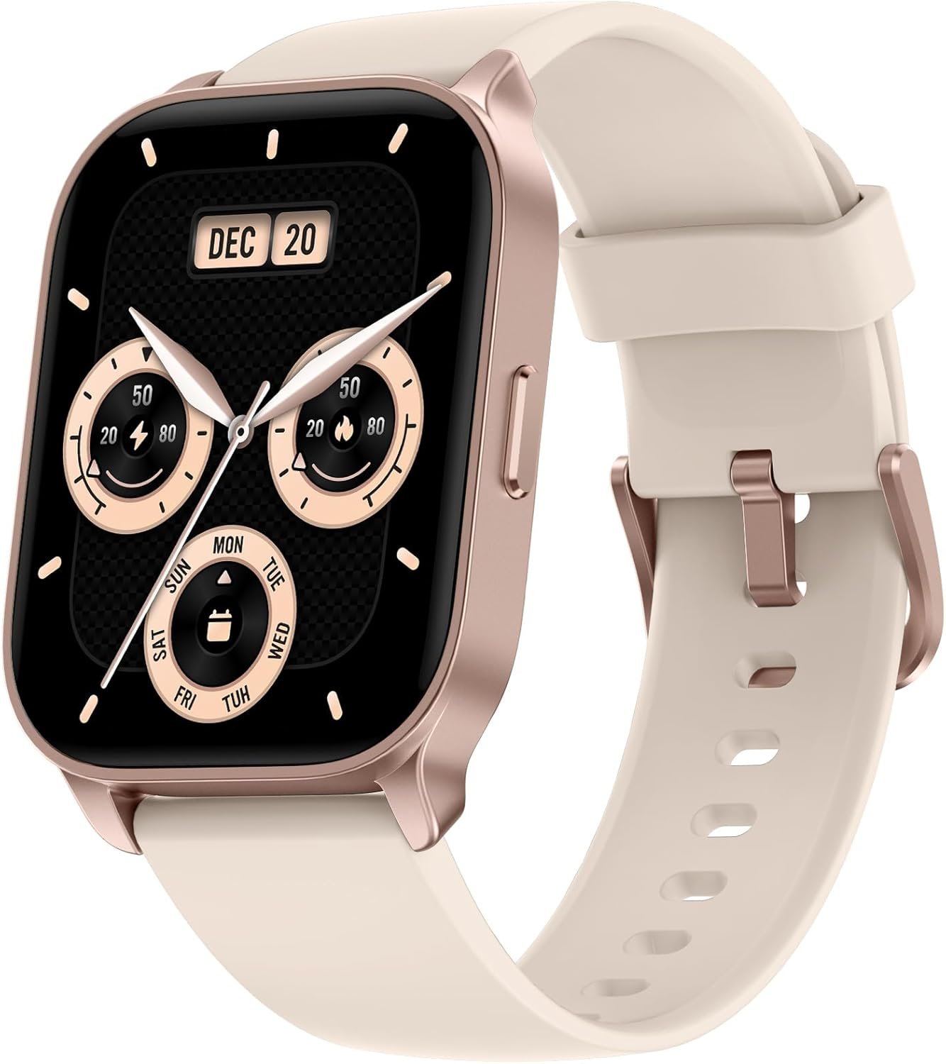 TOOBUR Smart Watch for Women, Smartwatch Compatible Android and iOS Phone, Answer/Make Calls, Fitness Tracker Watch, Heart Rate/Sleep Tracker/100 Sports/IP68 Waterproof, Ivory