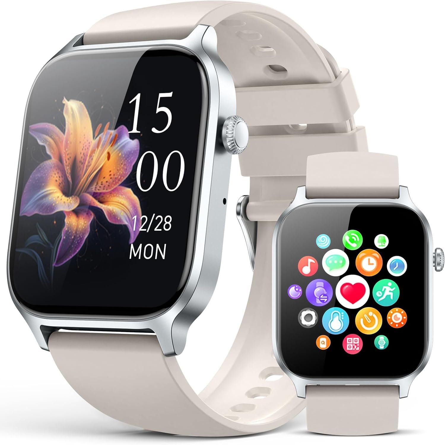Smart Watches for Women Men, Fitness Tracker Watch with 110 Sports Modes, Step Counter/Sleep Monitor/Pedometer, IP68 Waterproof, Bluetooth Call & Music Control Smartwatch for iPhone/Android,Starlight