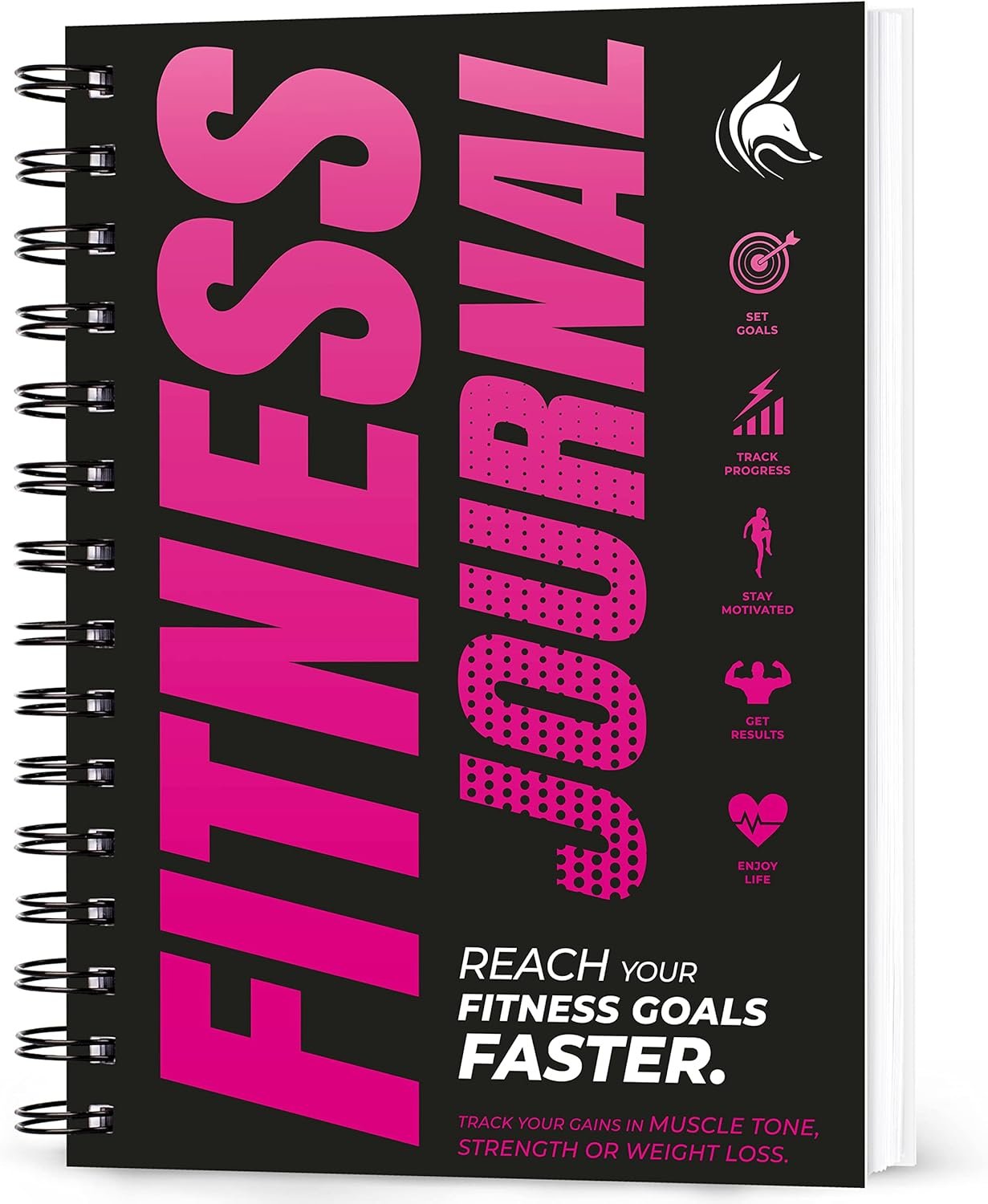 Clever Fox Fitness Journal Workout Log Book – Daily Fitness Planner Workout Journal for Women and Men. Spiral-Bound, Laminated Cover, Thick Pages, A5 (Pink)