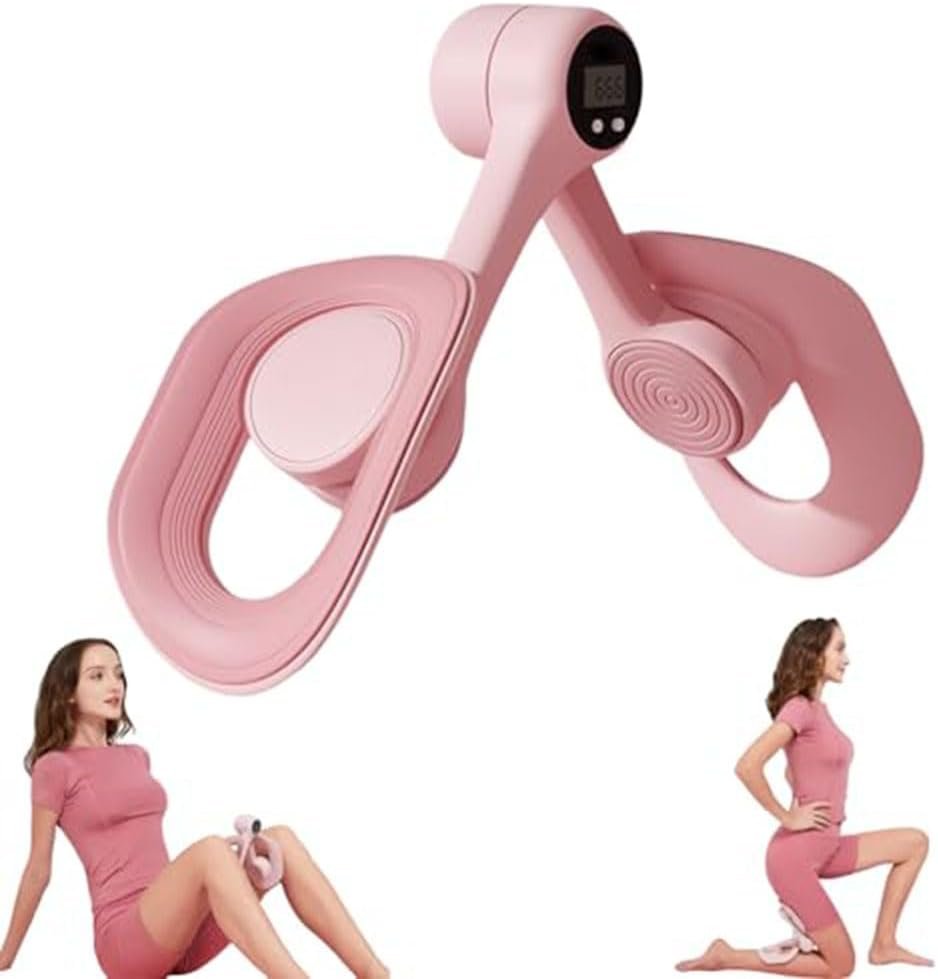 Pelvic Floor Trainer Women, 2025 New Upgraded Thigh Trainer, Intelligent Counting, 360° Rotation, Anti Slip Design, Thigh Toner Workout (Pink)