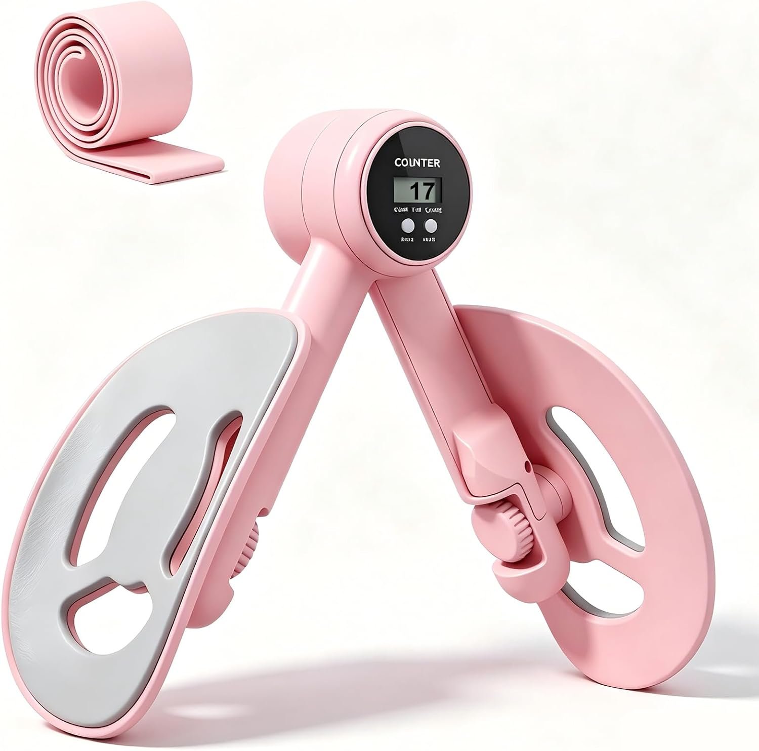 KOSKUDAR Thigh Trainer for Women & 15LB Resistance Band | 360° Adjustable Leg Fitness Trainer. Includes Digital Counter for Reps. for Home Gym – Strengthens Hips, Arms, And Legs